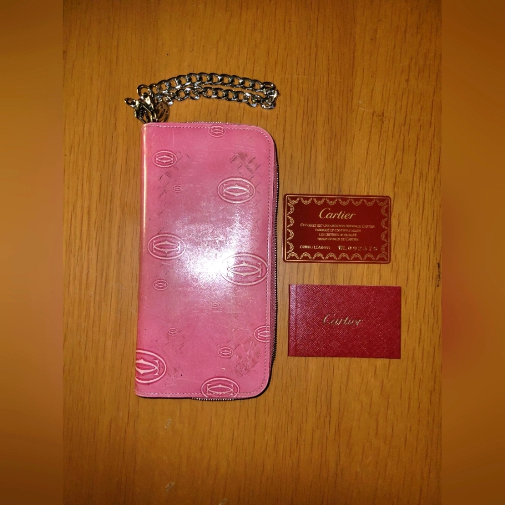 Cartier Pink zippy wallet, COA, box - Picture 4 of 16